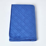 Paragon Diamond Pattern Geometric Velvet Bedspread | 200cm x 200cm | Navy Blue