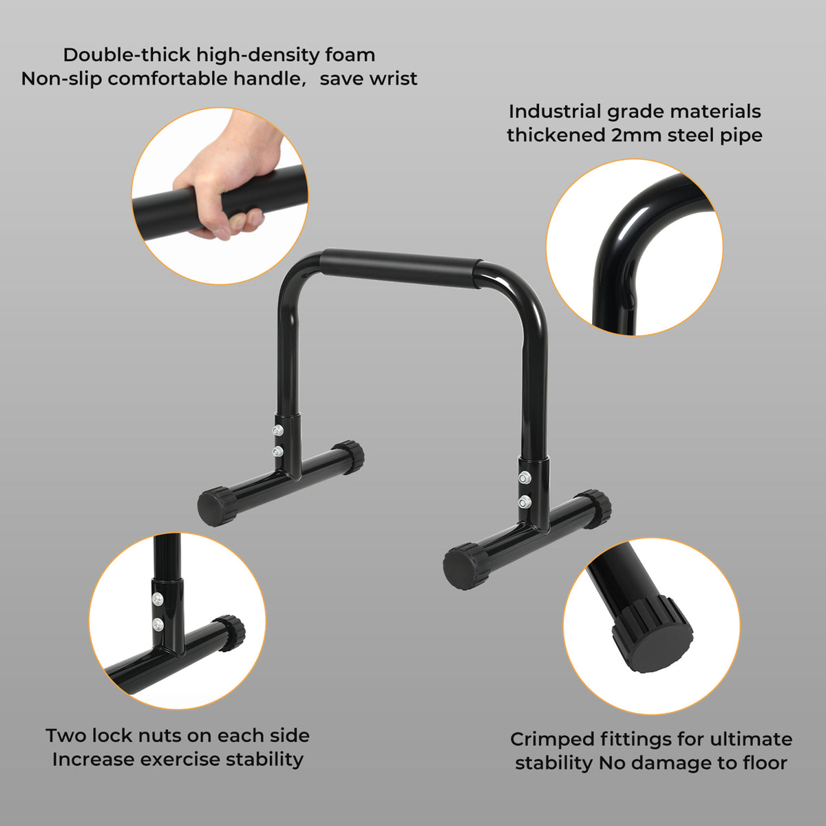 Centra Push Up Dip Bars Station Parallel Home Gym Parallettes Workout