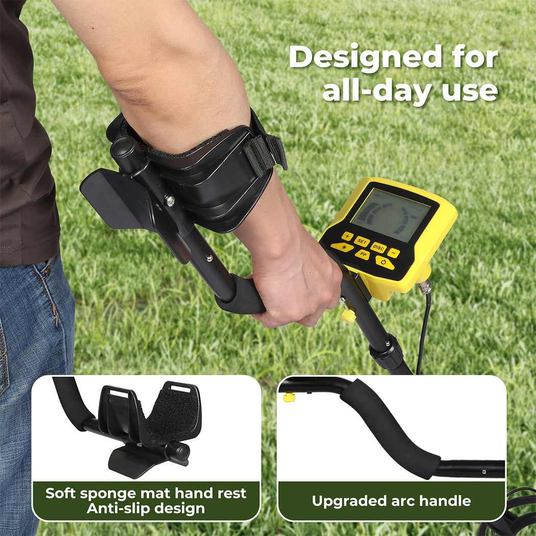 Deep Professional Metal Detector Hunt Treasure Gold Coins Waterproof | Black