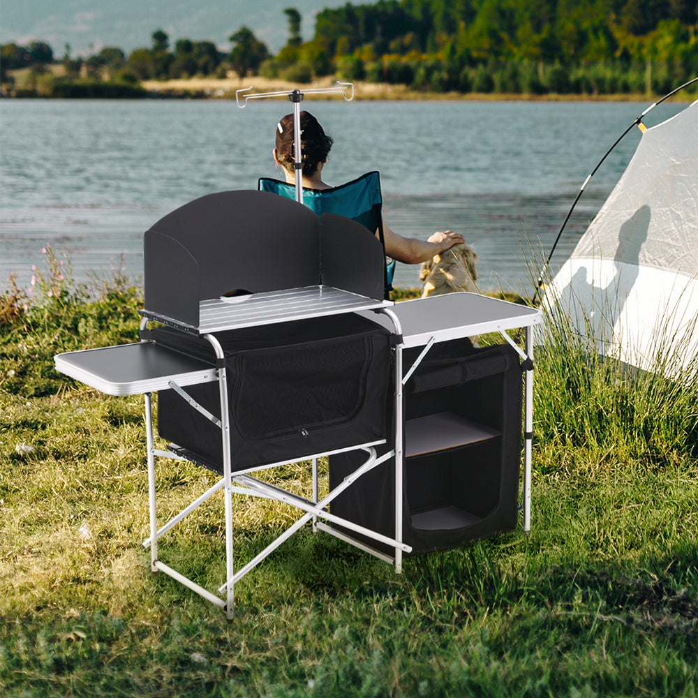 Living and Home Aluminum Camp Kitchen With Zippered Storage And Camp Tables