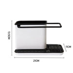 Kitchen Sponge Cloth Holder Sink Caddy Organiser | Black & White