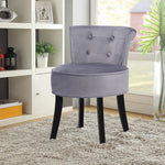 Modern Cozy Velvet Accent Slipper Bedroom Chair Small Single Dressing Table Vanity Makeup Chair