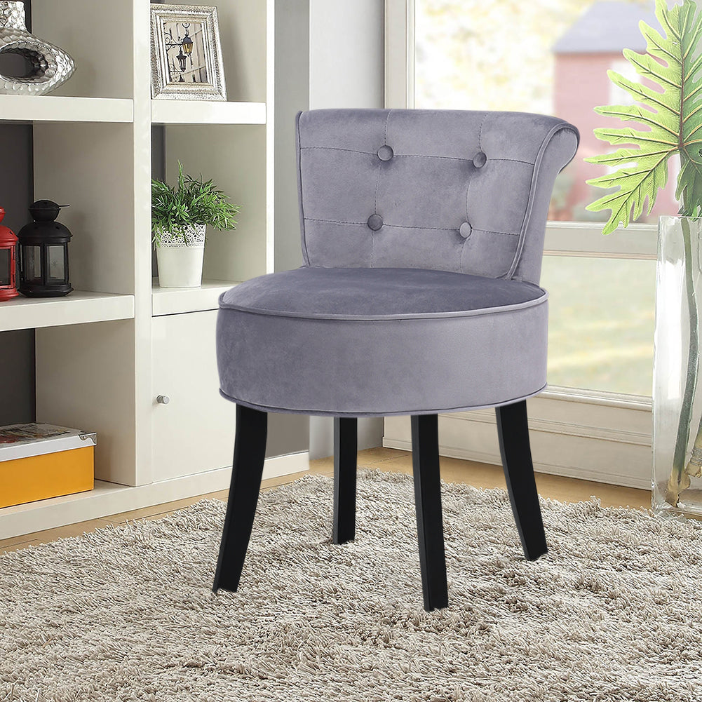 Modern Cozy Velvet Accent Slipper Bedroom Chair Small Single Dressing Table Vanity Makeup Chair