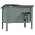 Outdoor Feral Cat House Insulated W/ Openable Roof | Charcoal Gray