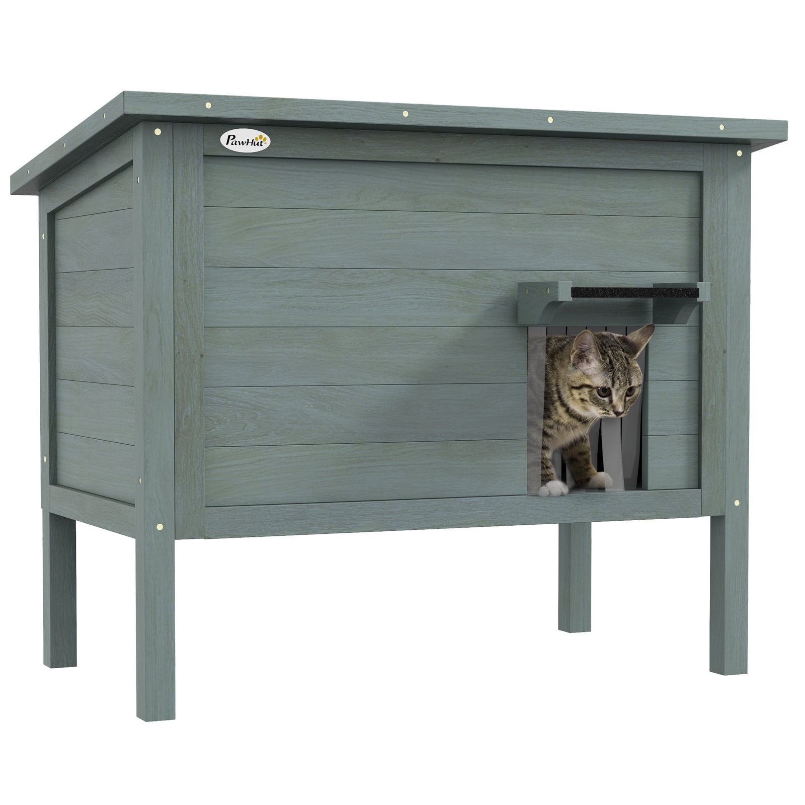 Outdoor Feral Cat House Insulated W/ Openable Roof | Charcoal Gray