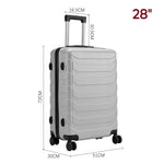 Rolling Hardshell Luggage Travel Suitcase | Grey