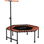 45" Fitness Trampoline With Adjustable Handle, Led Lights | Orange