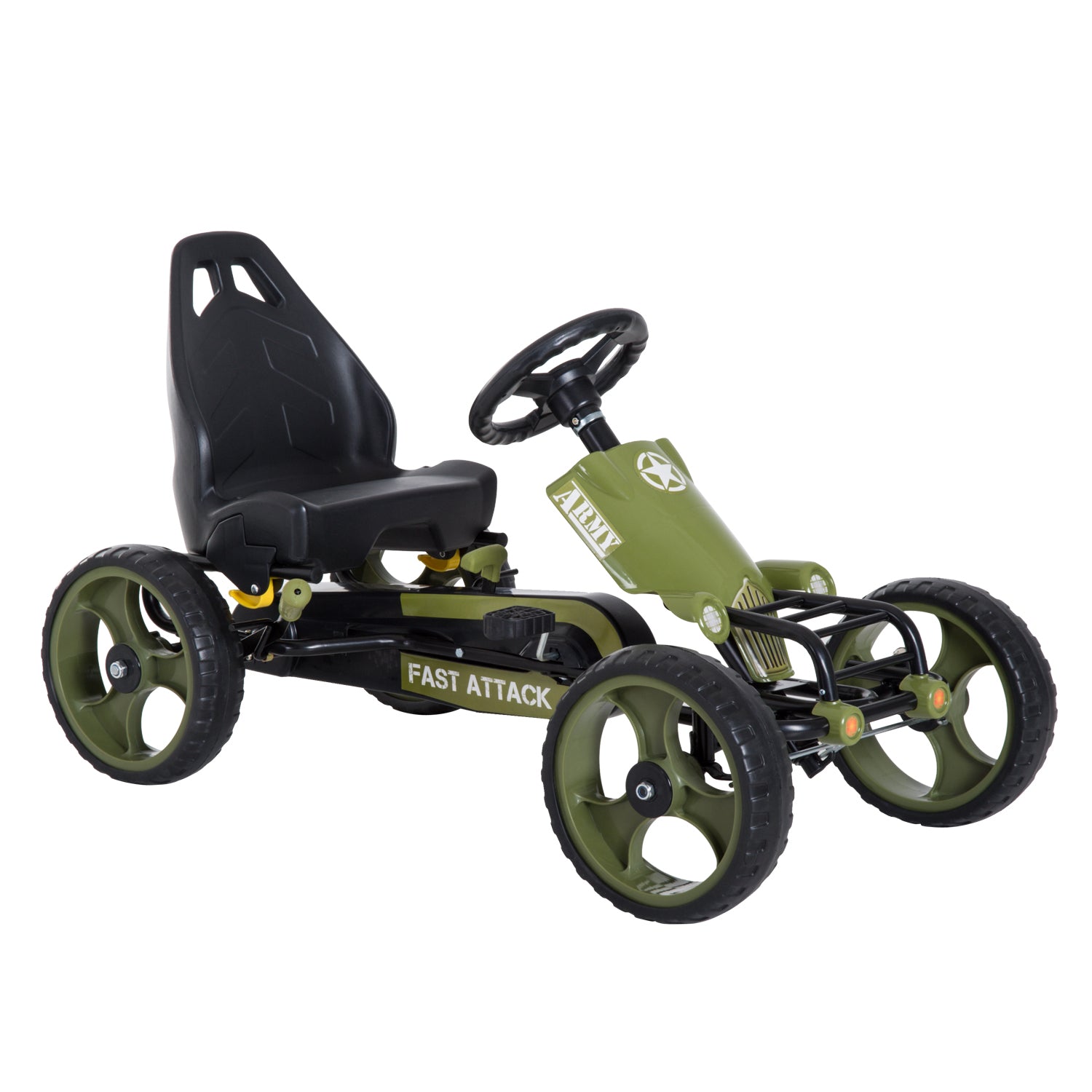 Go Kart Ride On Racer W/hand Brake Pedal