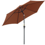 2.6m Patio Umbrella With Tilt Crank | Coffee