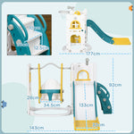6-in-1 Toddler Climber And Set W/ Basketball Hoop, Telescope Yellow