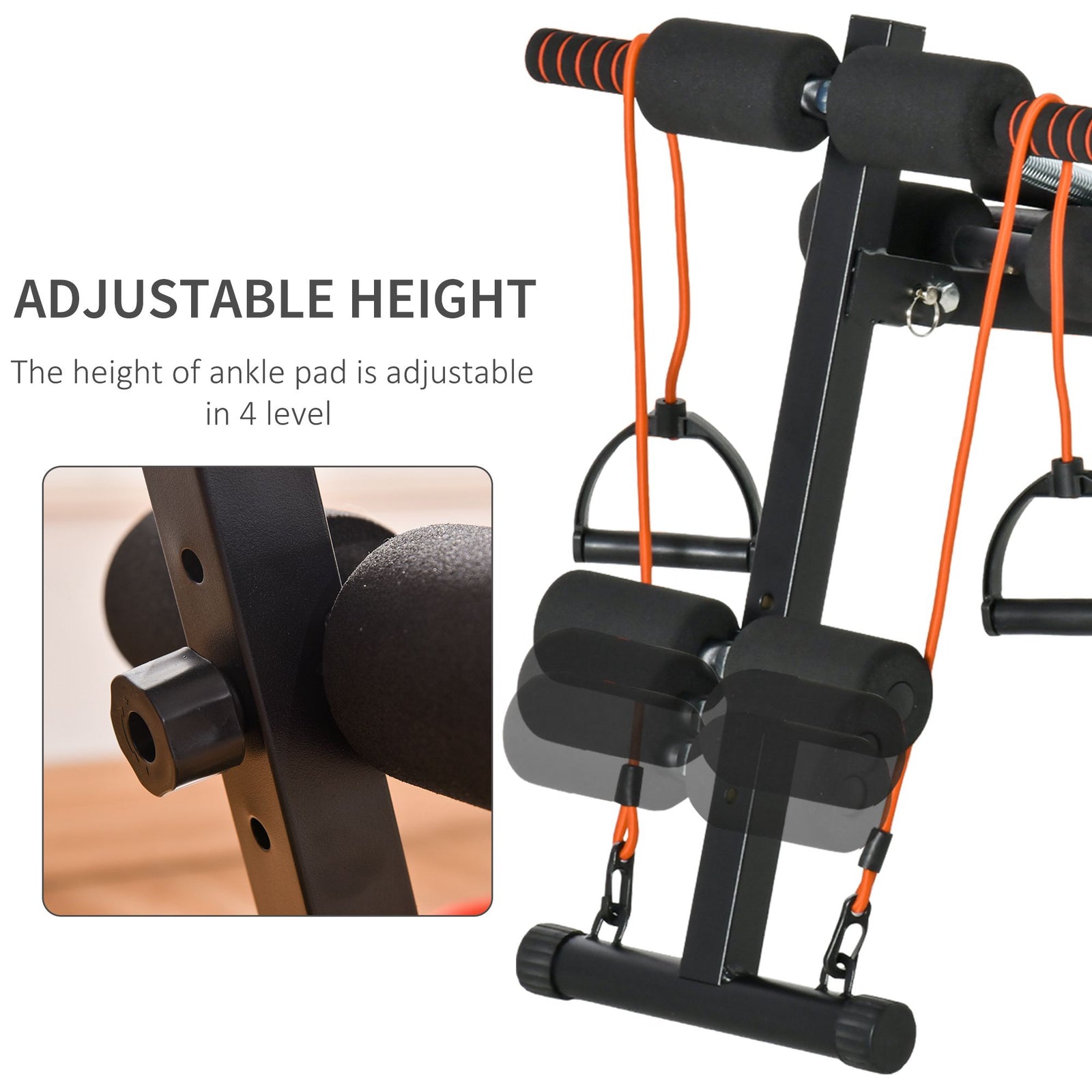 Sit Up Bench With Headrest For Ab Exercise | Black