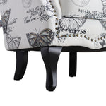 Retro Butterfly Wingback Studded Armchair