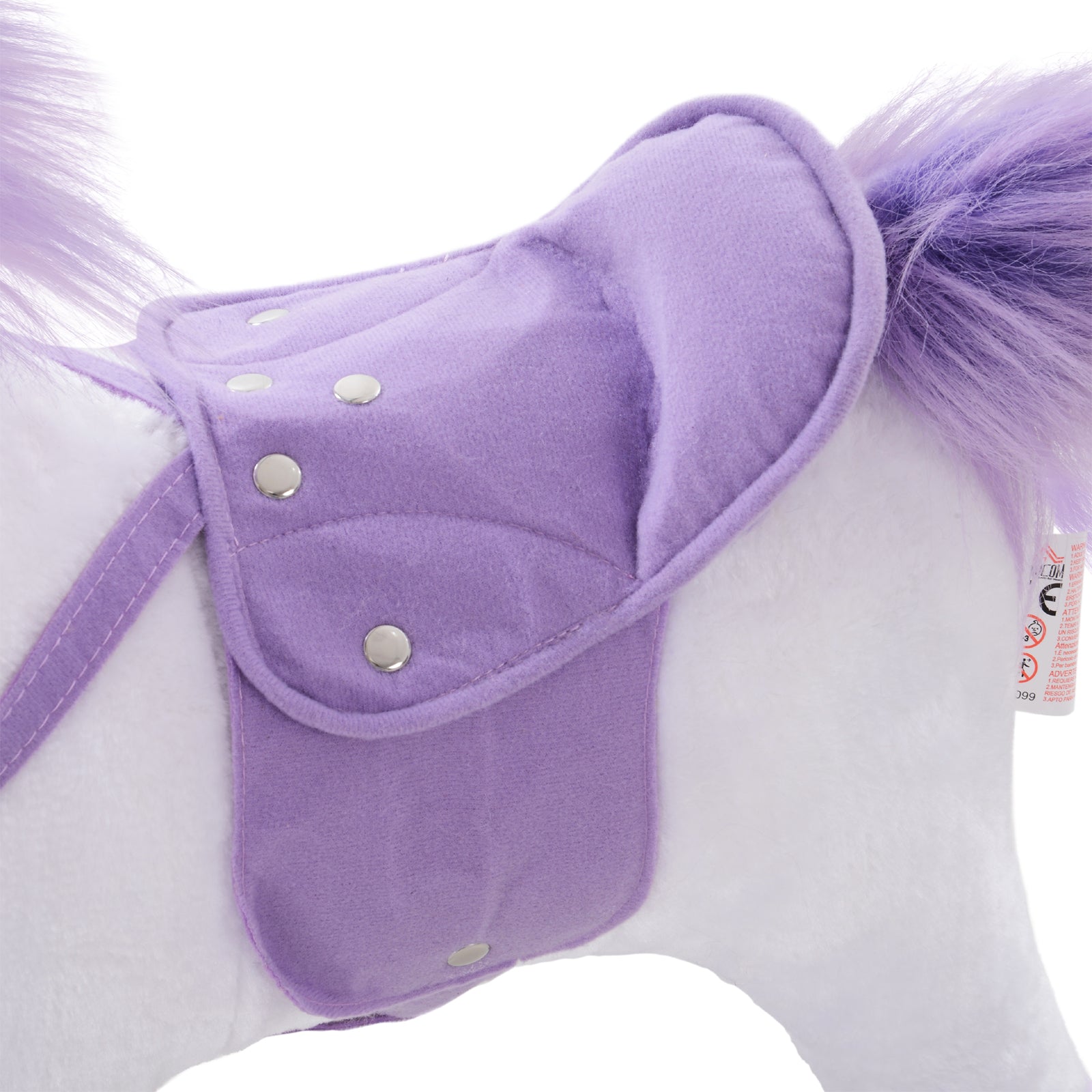 Kids Plush Ride-on Unicorn Walking Horse Toy W/realistic Sound Handlebar