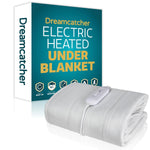 Electric Blanket Heated Bed Underblanket Polyester Detachable Control 3 Heat Settings | Double | White