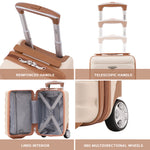 40x20x25cm Hard Case Cabin Suitcase Ryanair Free Approved Carry On | Cabin | Cream