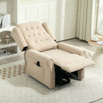 Power Lift Recliner Armchair With Wingback, Button Tufted | One Size | Beige