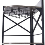 5-tier Corner Bar Cabinet With Built-in Power Outlet And Led Lights | Grey