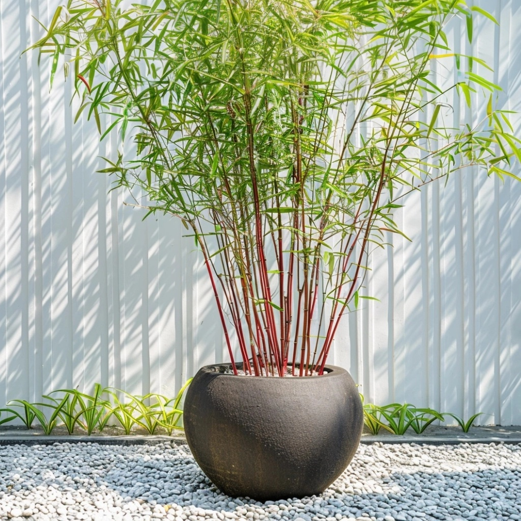 Umbrella Bamboo - 3 Pcs. - Fargesia 'asian Wonder' - Height 25-40cm - ⌀13cm | Set of 3 | Red