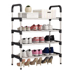 Multi Tiers Shoe Rack Organizer Stackable Space Saving Shoe Shelf | 4 | Black