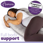 U Shaped Pregnancy Pillow, 135x75x20cm Shredded Memory Foam Full Body Maternity Cushion For Sleeping | U Shape | Light Grey