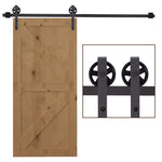 6ft/1830mm Carbon Steel Sliding Barn Wood Door Hardware Closet Track Set