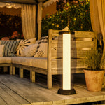 Black Solar Floor Lamp, Metal Shade