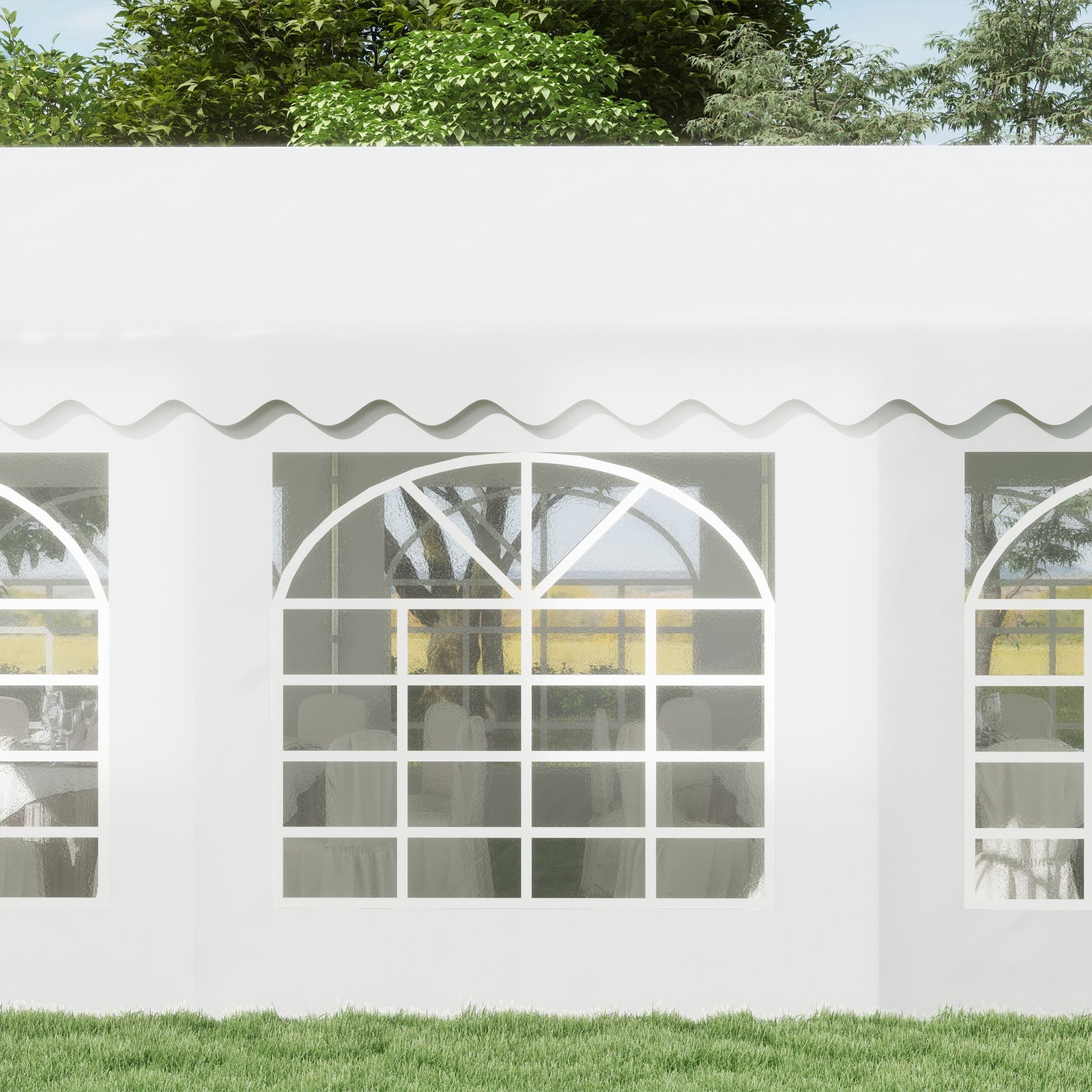 Garden Gazebo Portable Carport Shelter W/removable Sidewalls | Large | White