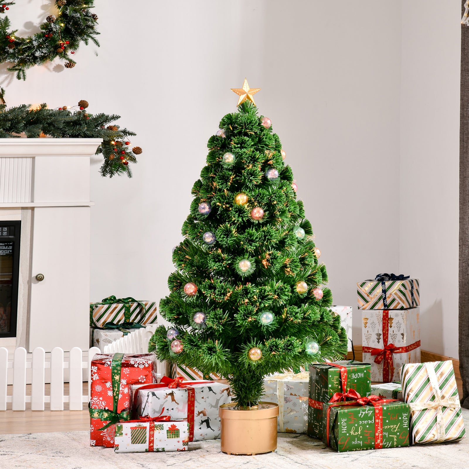 3/4/5ft Prelit Christmas Tree Fiber Optic Home | 3ft | Green