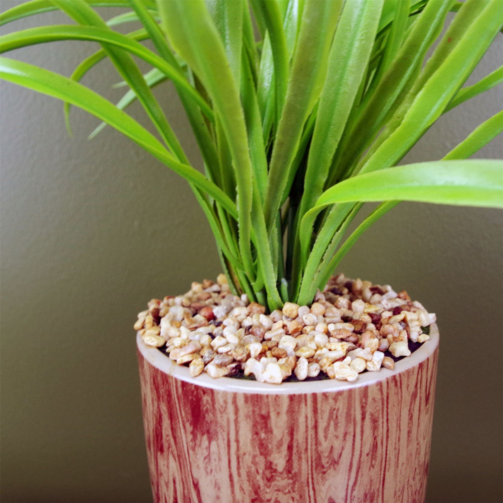 Artificial 35cm Grass Plant Contemporary Ceramic Planter Metal Stand