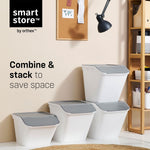 Collect Stack-it Multipurpose Storage Bin With Lid | Medium | White