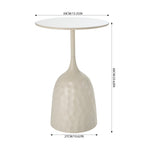 Breeins Modern Cream White Metal Side Table