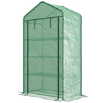 90x49x160cm Small Greenhouse W/ Shelves - Green