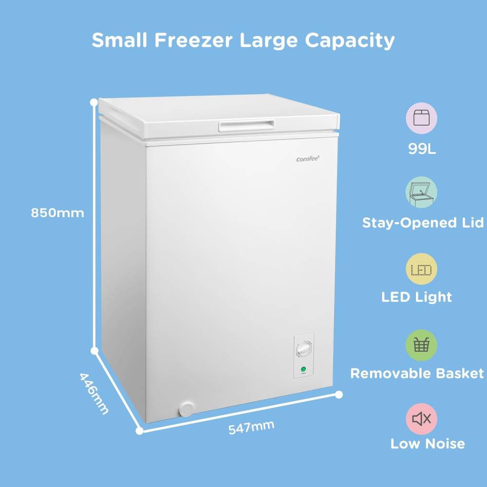 99l Freestanding Chest Freezer (-30℃~10℃) Digital Temperature-control