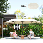 4.6m Double-sided Sun Umbrella W/ Crank | Beige