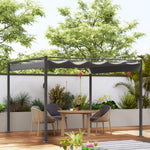 3x3m Pergola With Retractable Roof, Magnetic, Grey | Gray