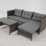 Riverside Grey Corner Rattan Patio Set - Stylish And Durable Outdoor Furniture | Gray