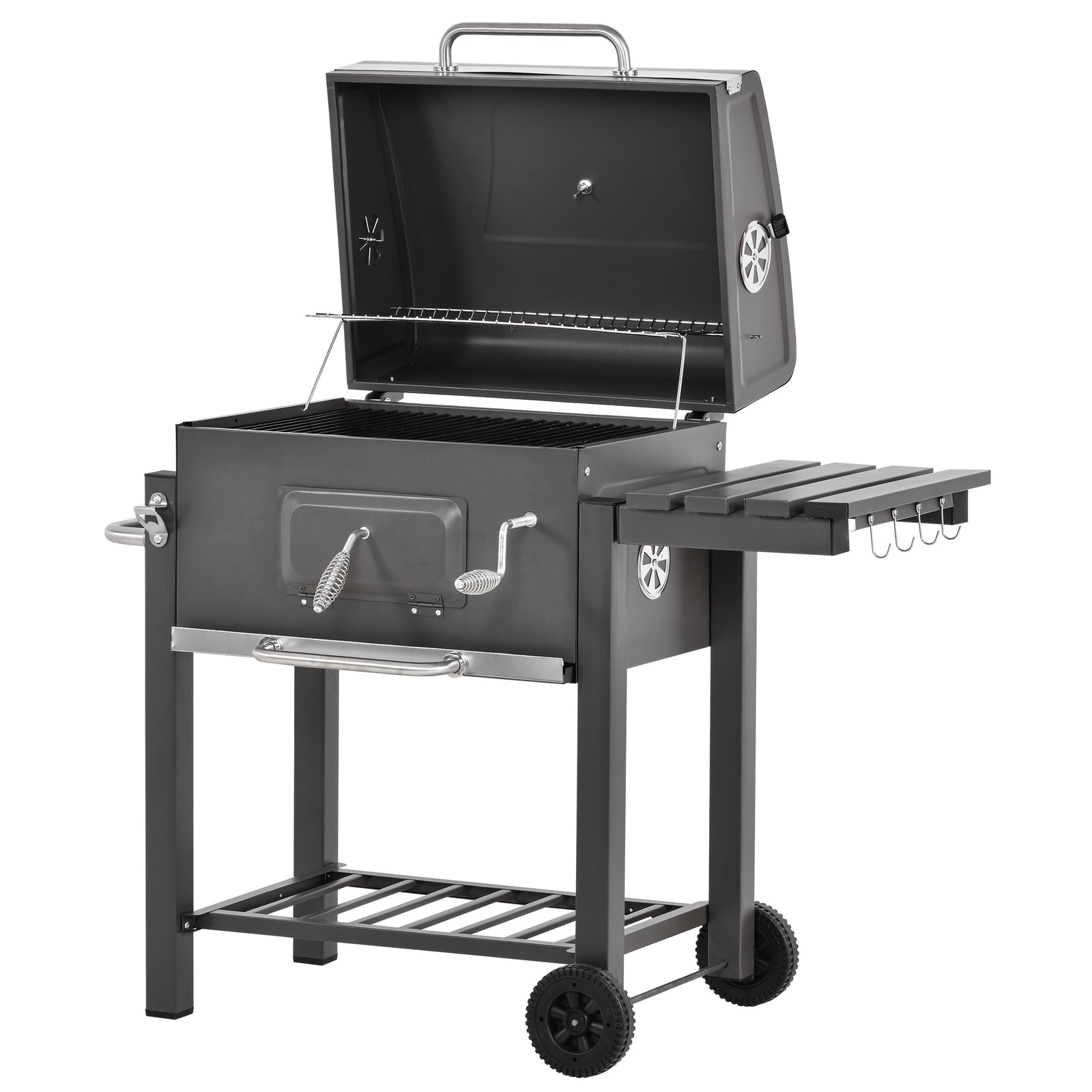Bbq Trolley W/ Adjustable Charcoal Grate