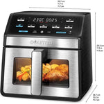 Dyzi Digital Air Fryer 7.6l Touch Control Large Capacity Black