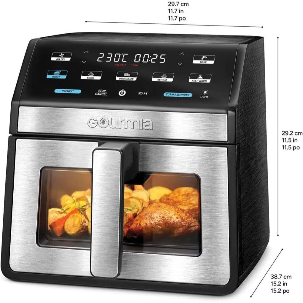 Dyzi Digital Air Fryer 7.6l Touch Control Large Capacity Black