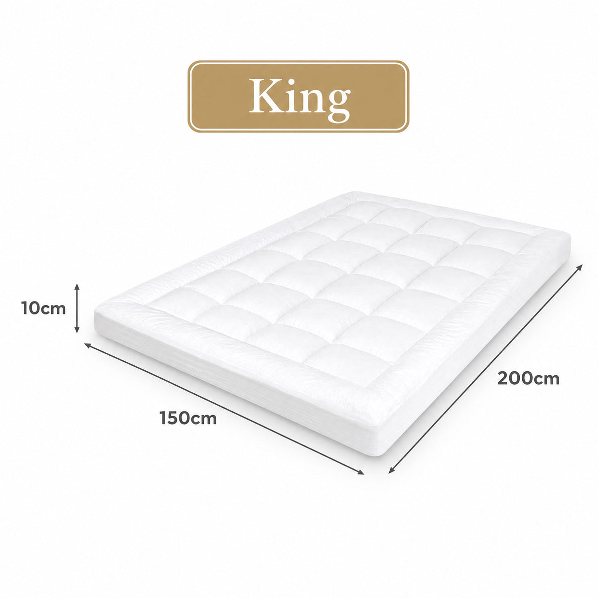 Lavio Mattress Topper 10cm Deep Soft Microfibre Washable With Strap