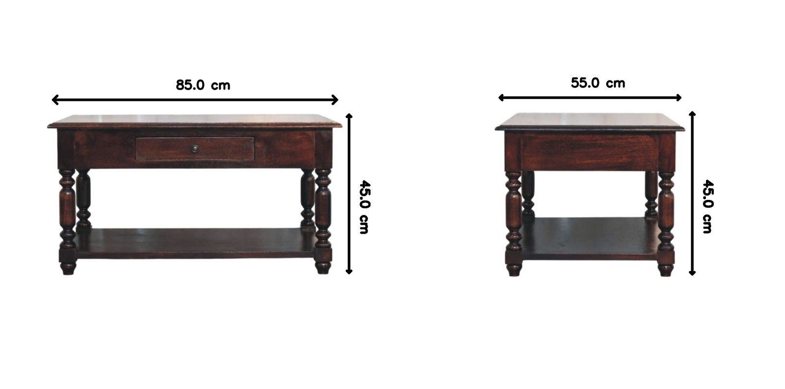 Artisan Furniture Solid Wood Turned Legs Cherry Console Table