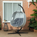Hanging Egg Chair Outdoor Indoor Swing Chair, Folding Basket | Gray
