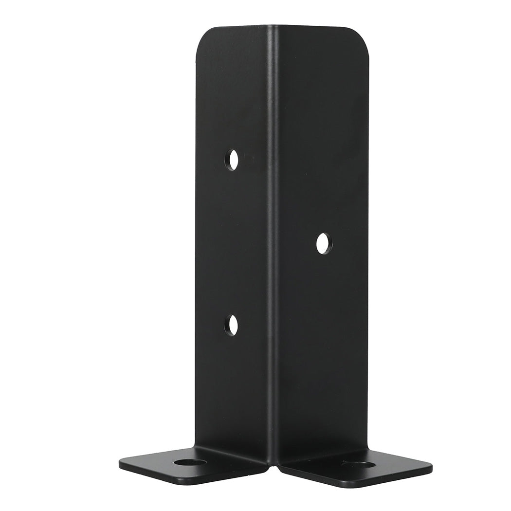 8pcs Fence Post Base Brackets With Screws Metal Rustproof Support Kit | Black