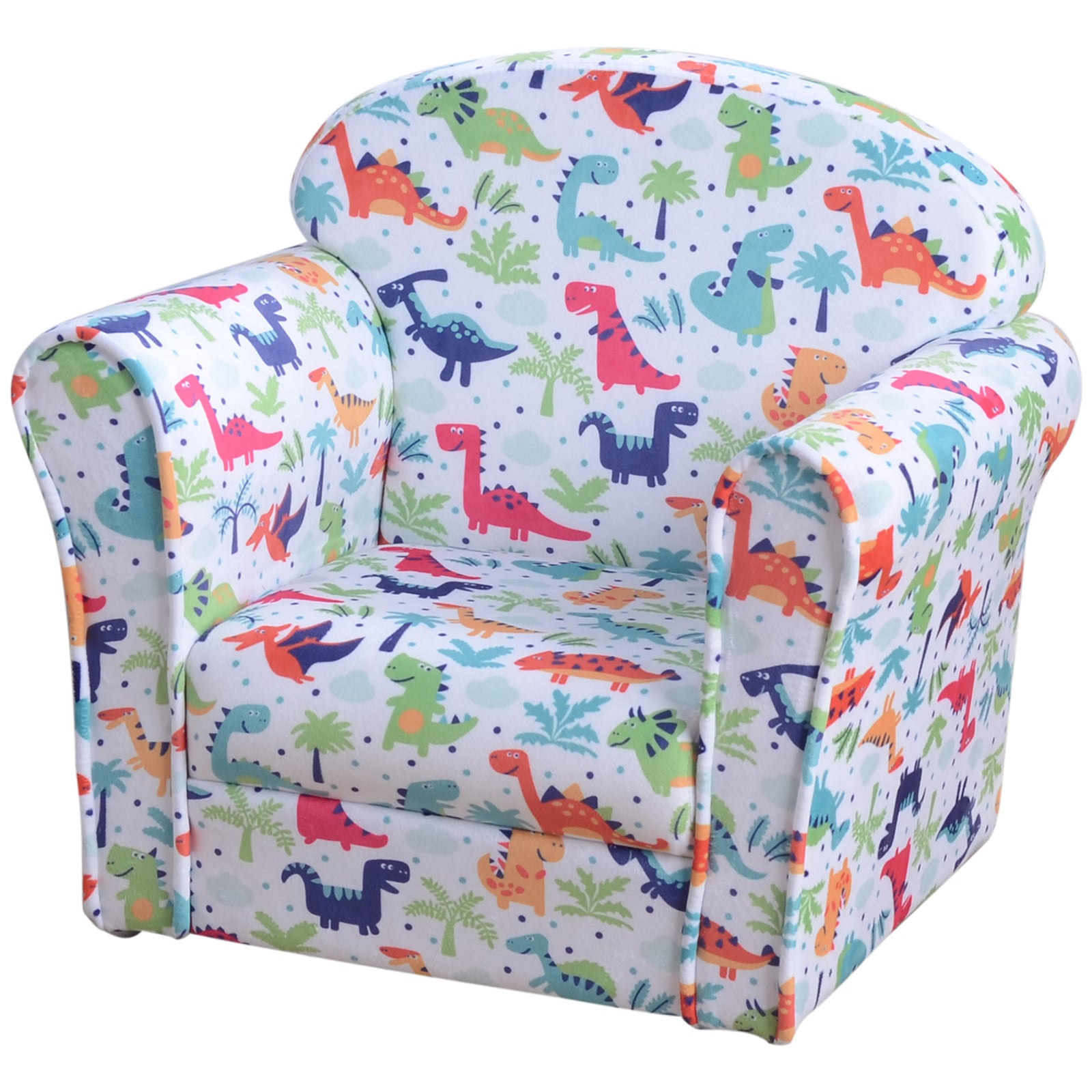 Children's Armchair Kids Sofa Tub Chair Seat Cartoon Flannel Wooden