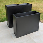 Long Zinc Galvanised Tall Trough Planter | 120cm x 40cm x 100cm | Matte Black