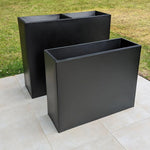 Long Zinc Galvanised Tall Trough Planter | 120cm x 40cm x 100cm | Matte Black