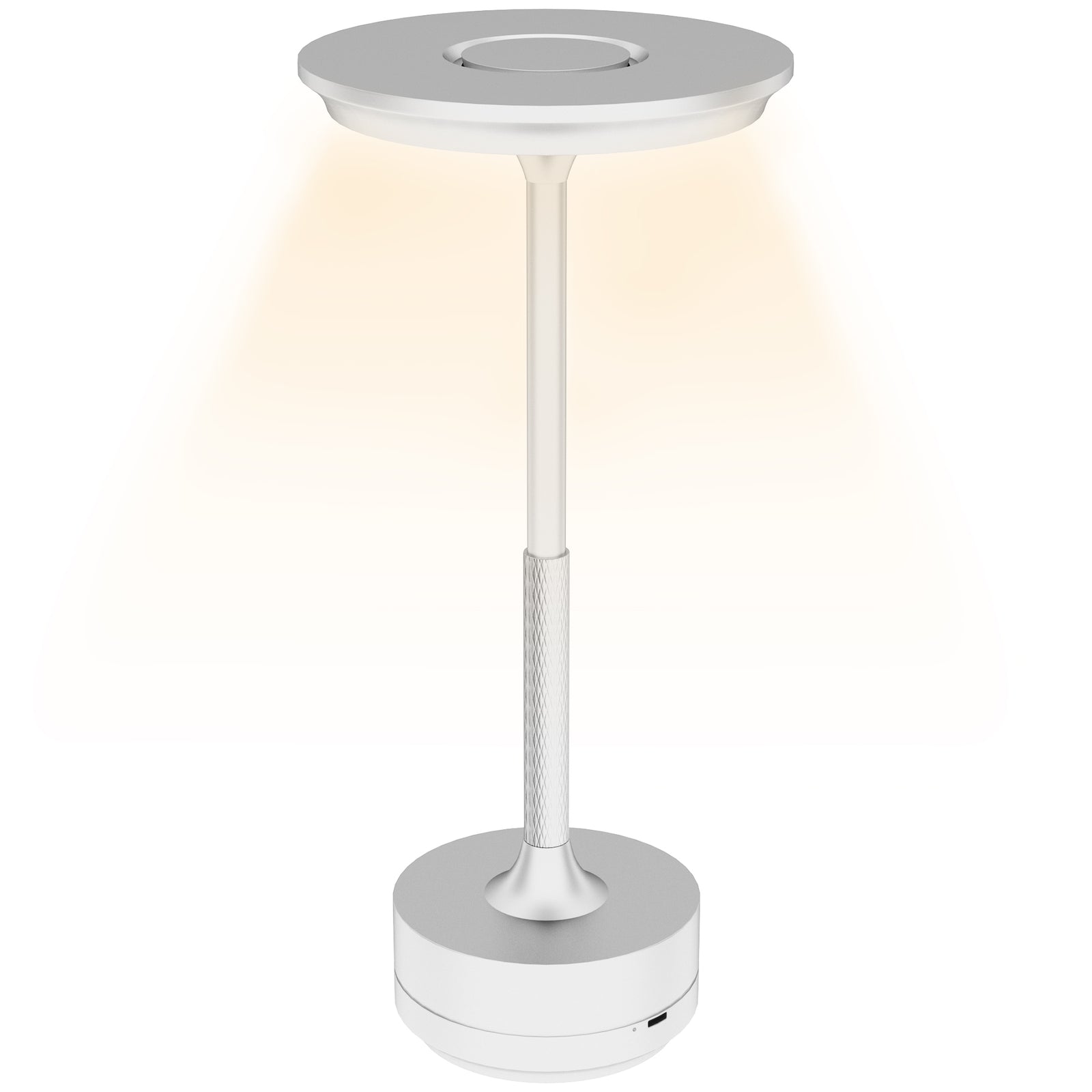 Led Cordless Table Lamp With Battery Operated For Bedroom | One Size | Silver
