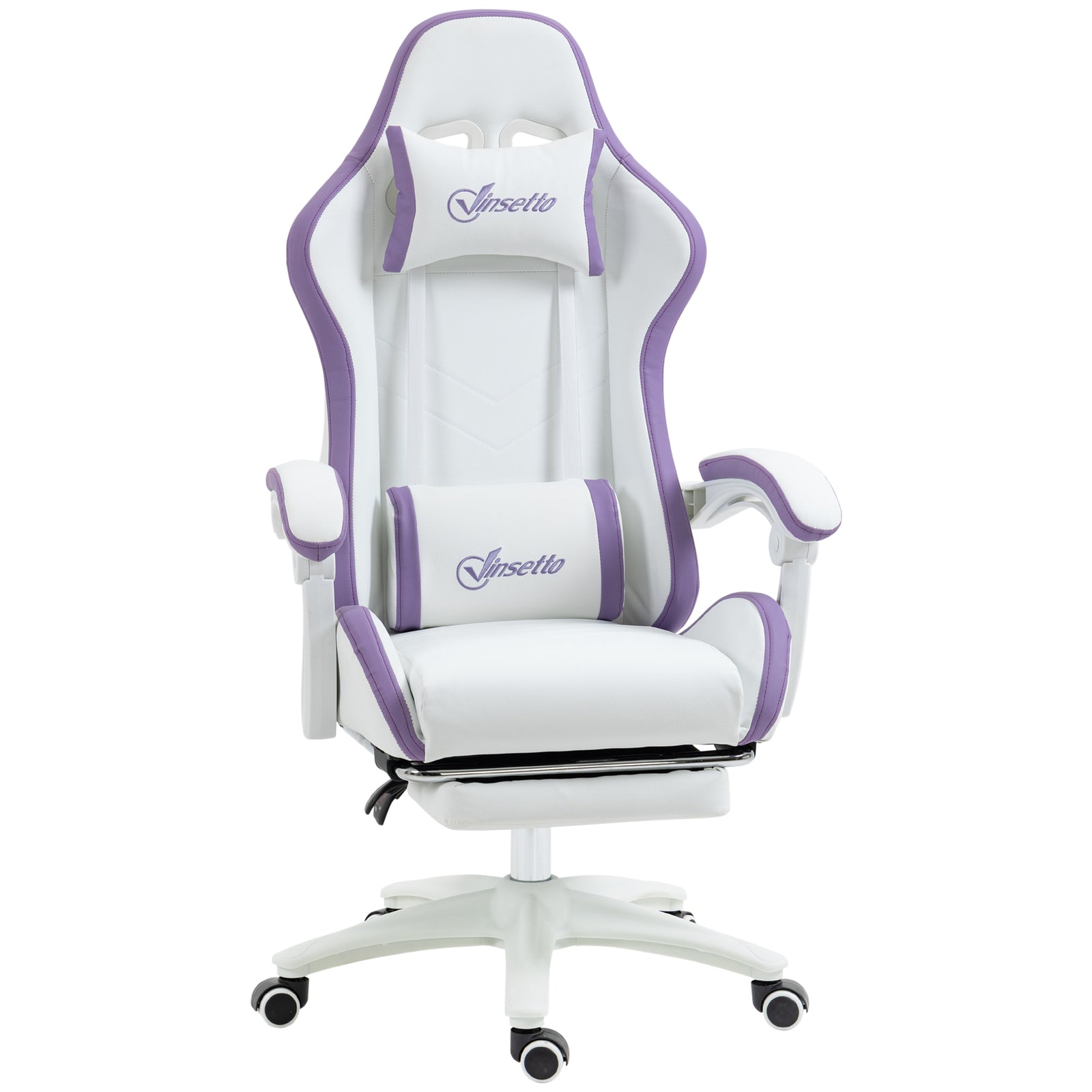 Reclining Pu Gaming Chair W/ Headrest | Purple