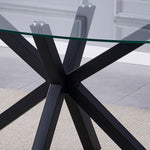 Orvino 180cm X 90cm Glass Oval Dining Table