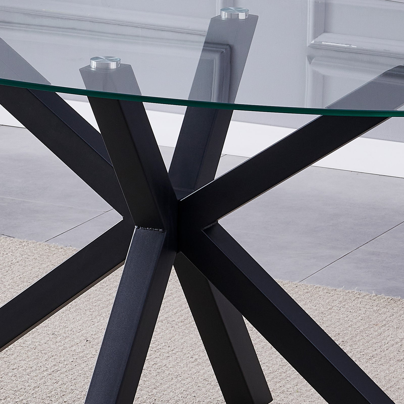 Orvino 180cm X 90cm Glass Oval Dining Table